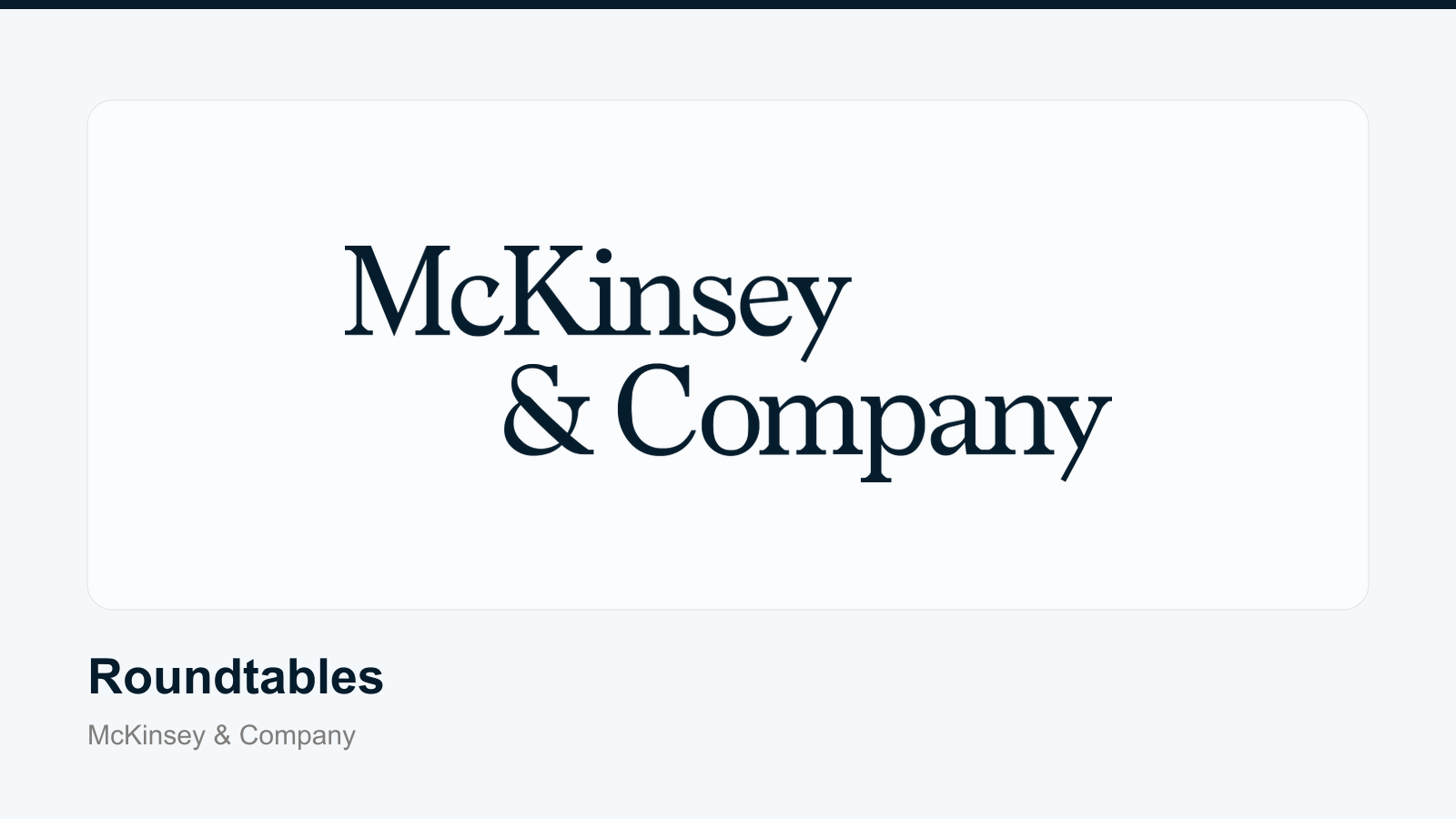 McKinsey roundtables